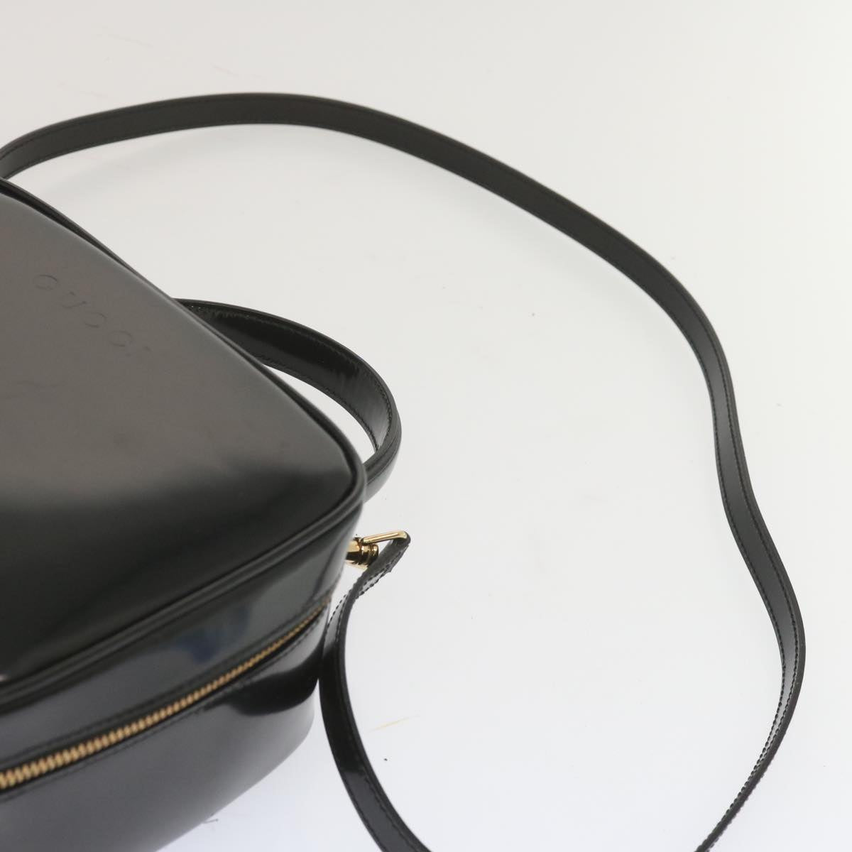 GUCCI Hand Bag Patent leather 2way Black Auth 68520