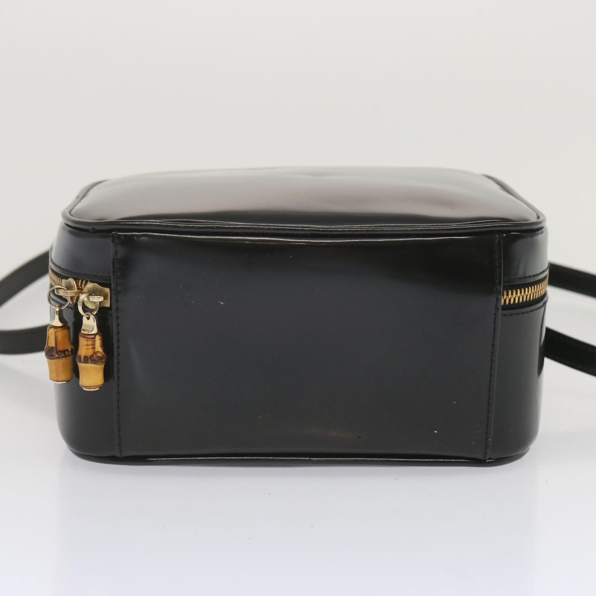 GUCCI Hand Bag Patent leather 2way Black Auth 68520