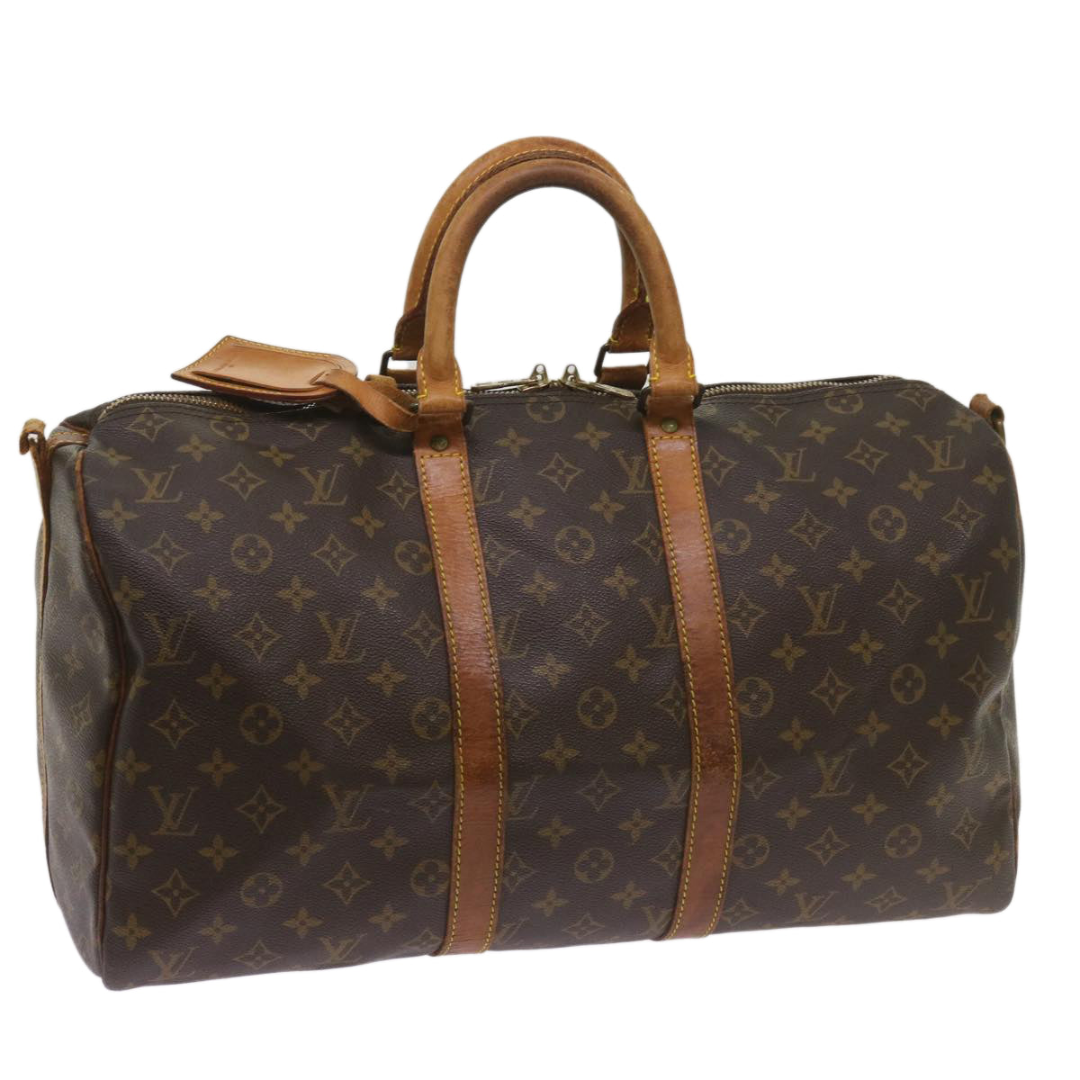 LOUIS VUITTON Monogram Keepall Bandouliere 45 Boston Bag M41418 LV Auth 68557