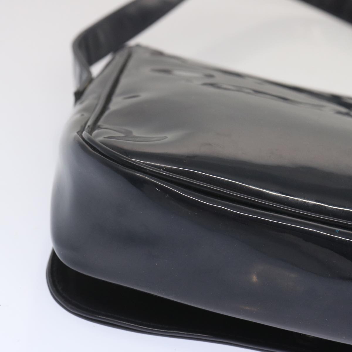 CELINE Shoulder Bag Enamel Navy Auth 68565