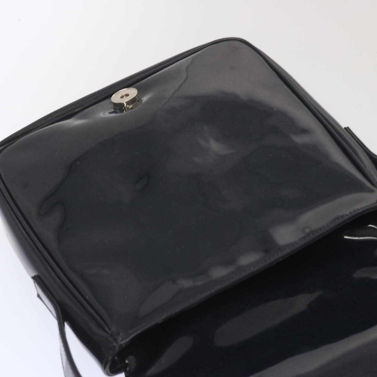 CELINE Shoulder Bag Enamel Navy Auth 68565