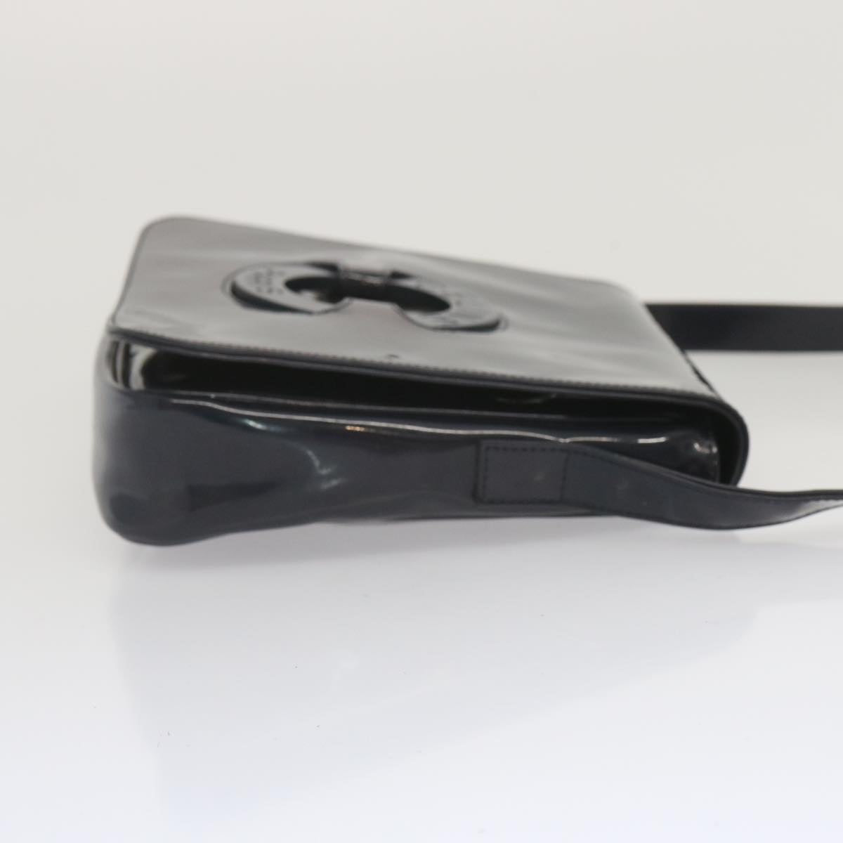 CELINE Shoulder Bag Enamel Navy Auth 68565