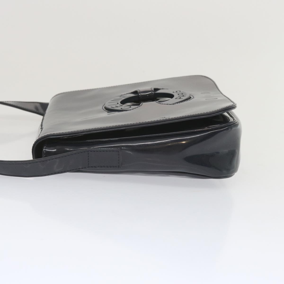 CELINE Shoulder Bag Enamel Navy Auth 68565