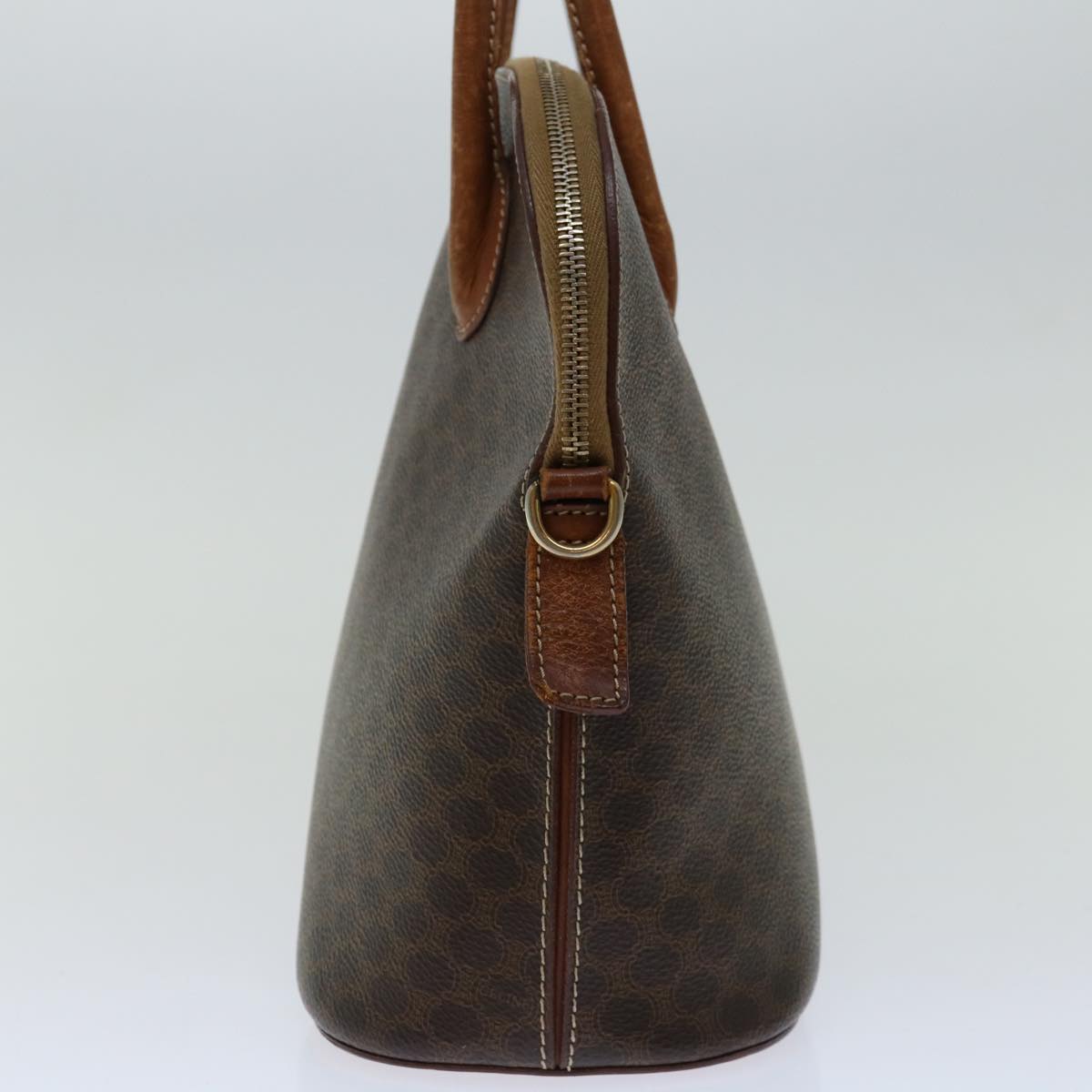 CELINE Macadam Canvas Hand Bag PVC Brown Auth 68566