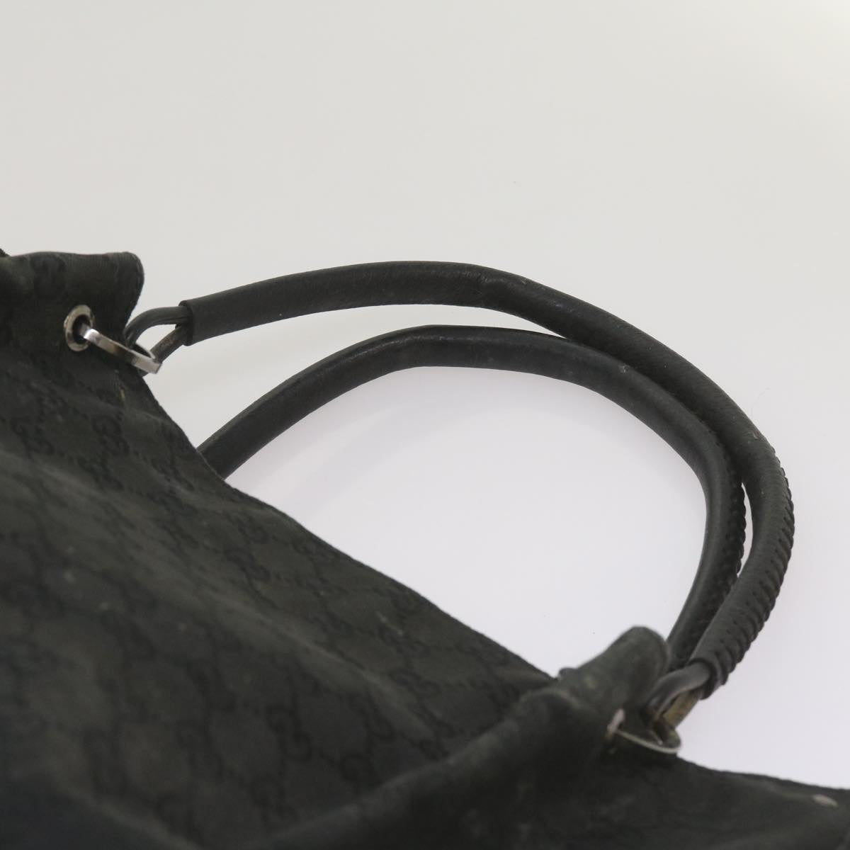 GUCCI GG Canvas Tote Bag Black 115015 Auth 68569