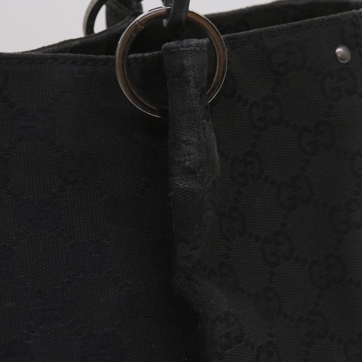 GUCCI GG Canvas Tote Bag Black 115015 Auth 68569