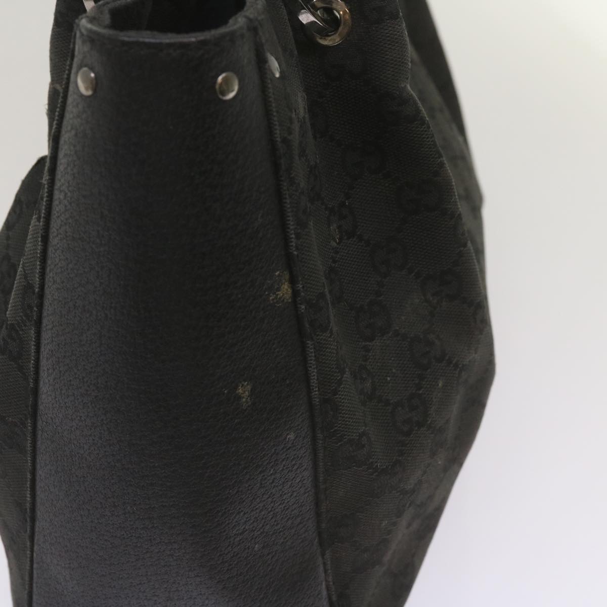 GUCCI GG Canvas Tote Bag Black 115015 Auth 68569