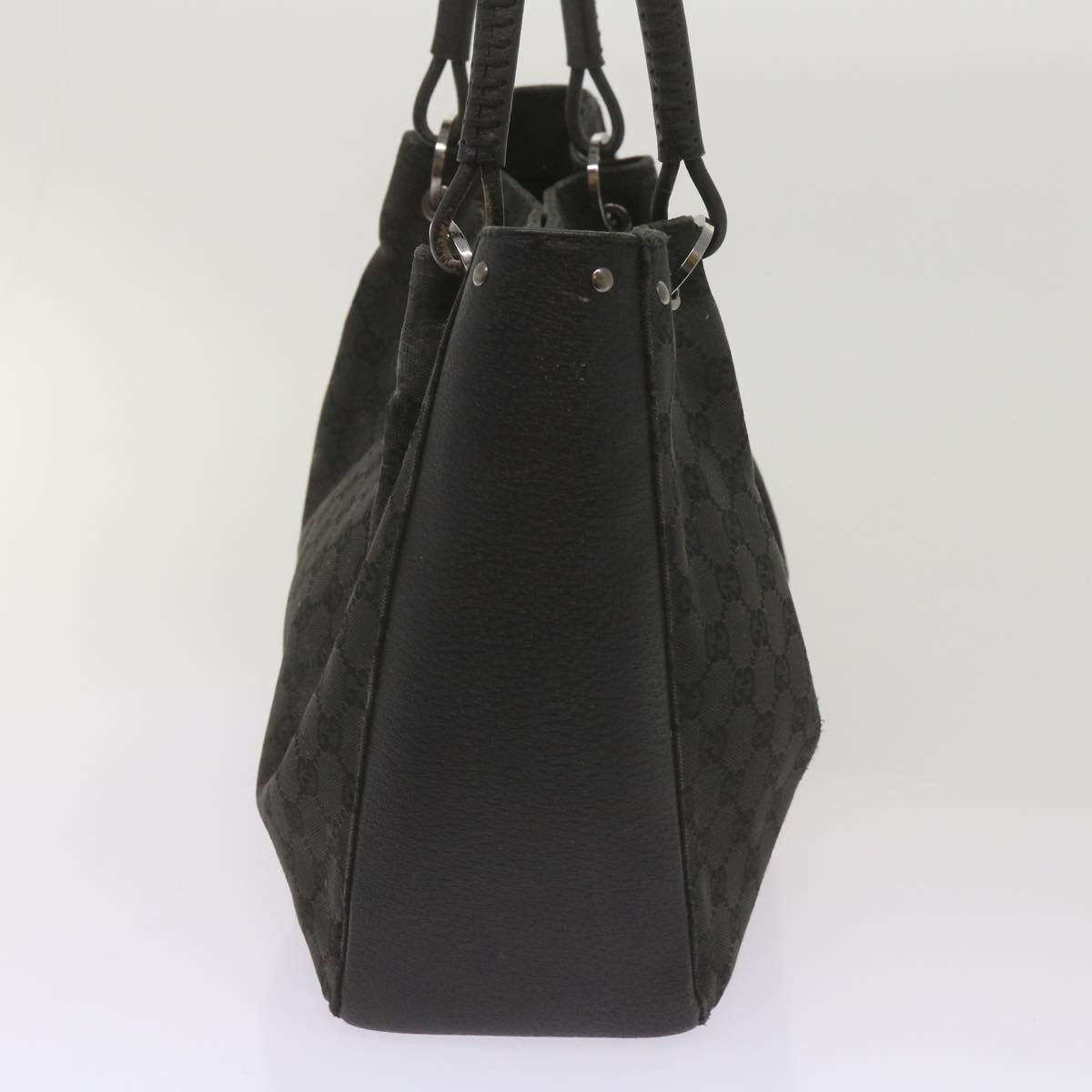 GUCCI GG Canvas Tote Bag Black 115015 Auth 68569