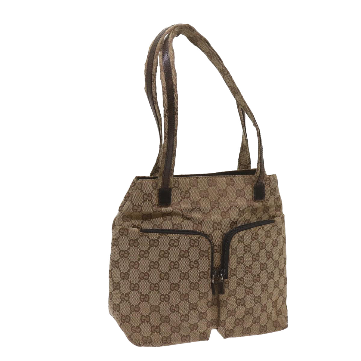 GUCCI GG Canvas Hand Bag Beige 002 1076 3754 Auth 68592