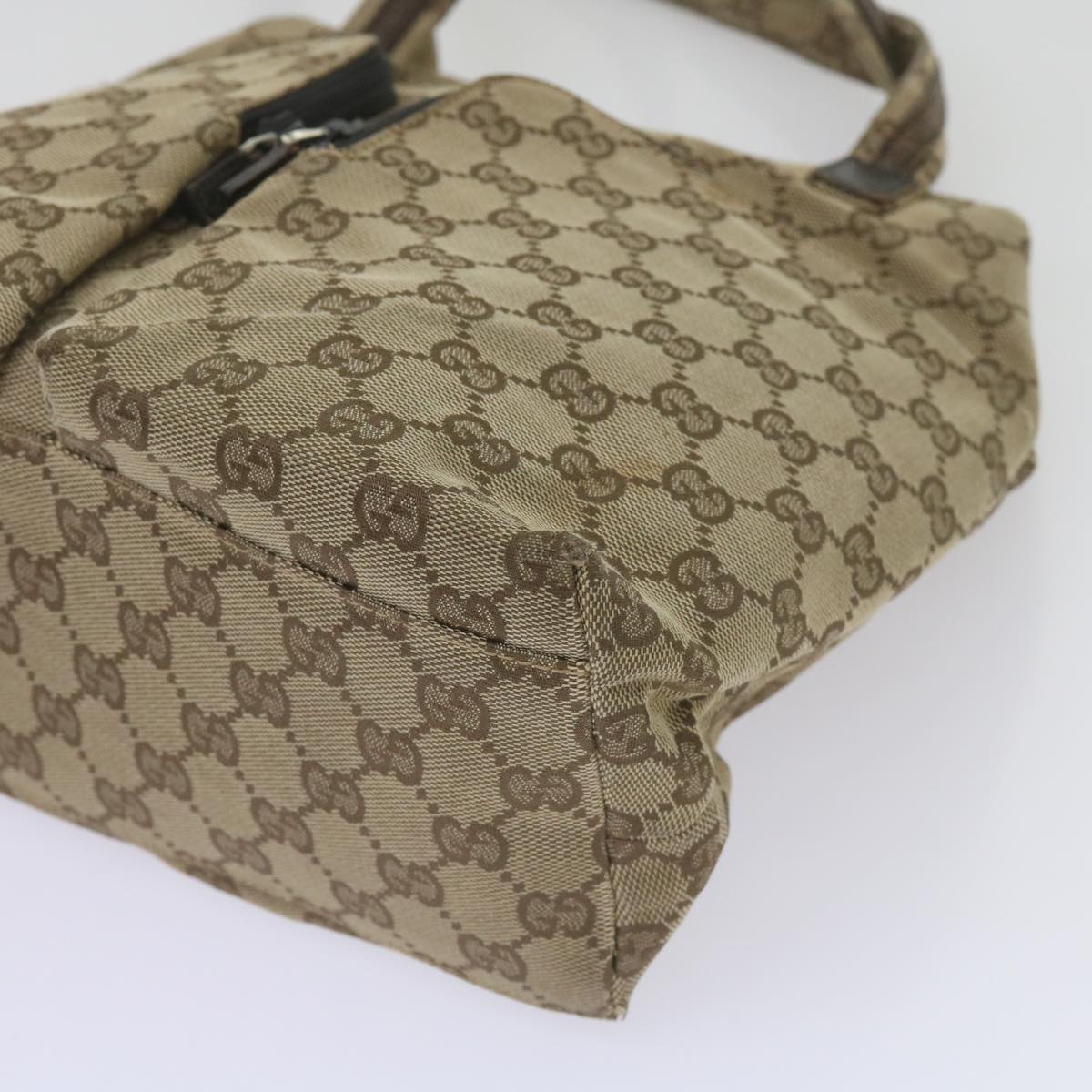 GUCCI GG Canvas Hand Bag Beige 002 1076 3754 Auth 68592