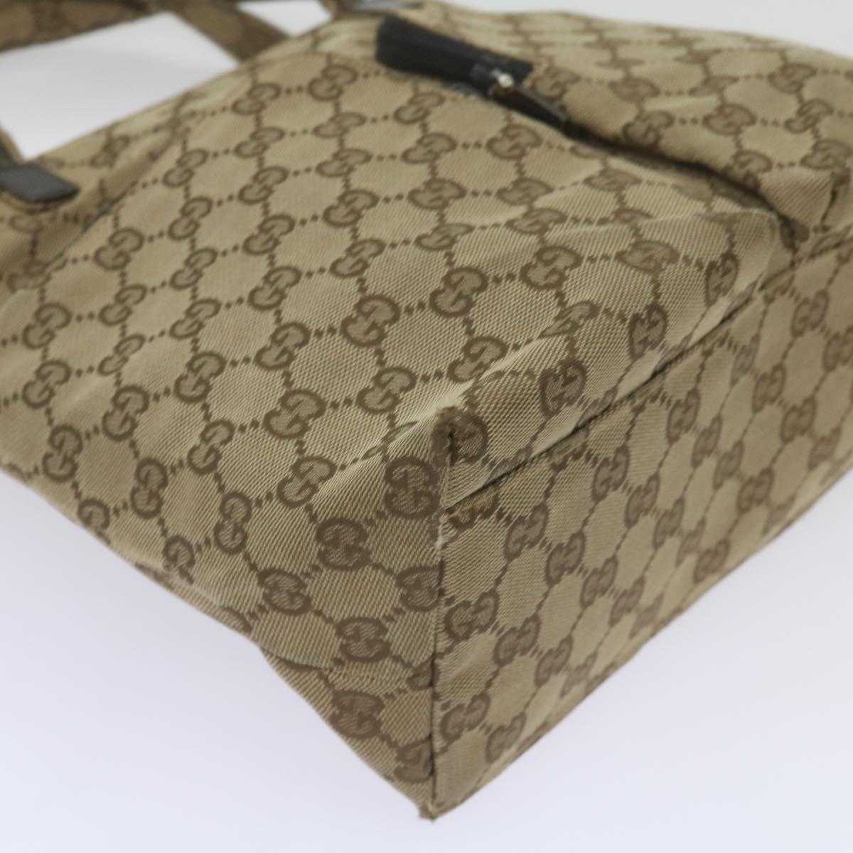 GUCCI GG Canvas Hand Bag Beige 002 1076 3754 Auth 68592