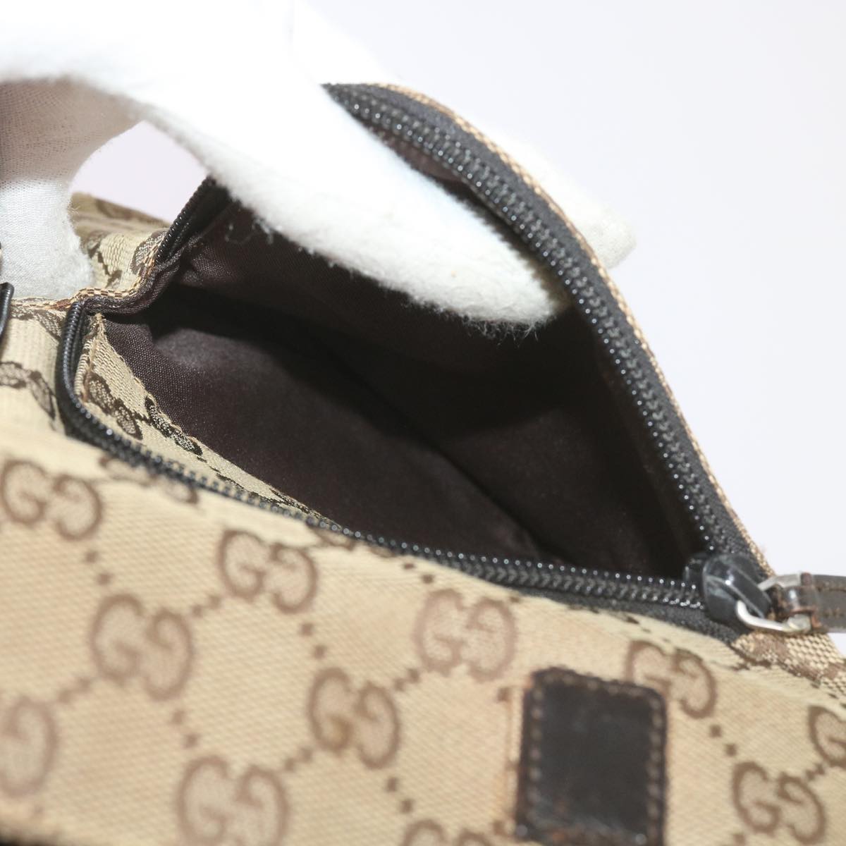 GUCCI GG Canvas Hand Bag Beige 002 1076 3754 Auth 68592