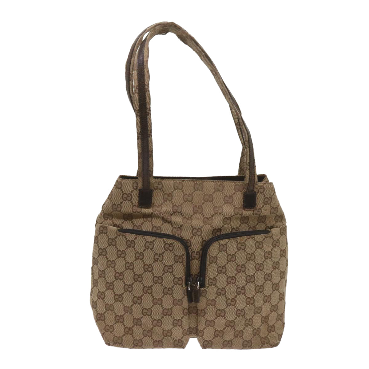 GUCCI GG Canvas Hand Bag Beige 002 1076 3754 Auth 68592