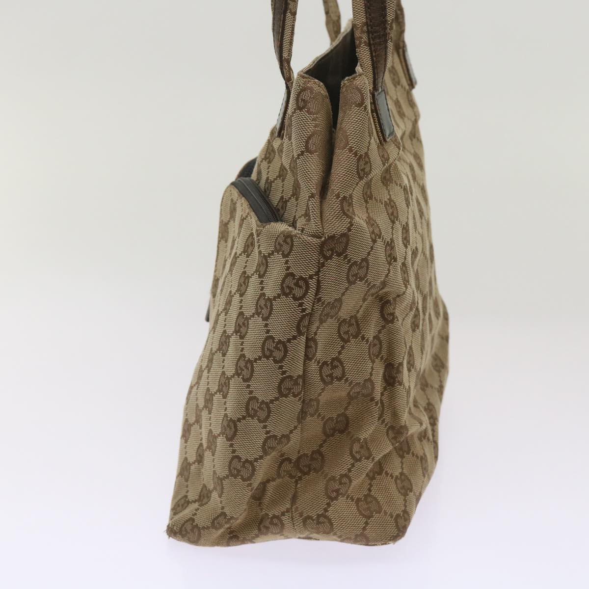 GUCCI GG Canvas Hand Bag Beige 002 1076 3754 Auth 68592