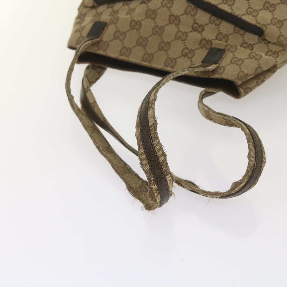 GUCCI GG Canvas Hand Bag Beige 002 1076 3754 Auth 68592