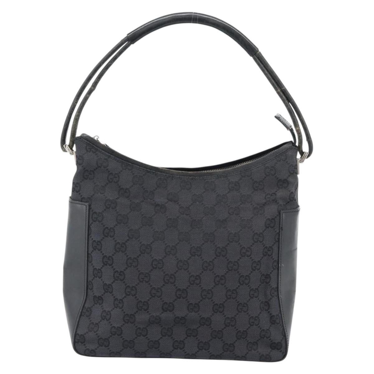 GUCCI GG Canvas Shoulder Bag Black 001 3766 2123 Auth 68595