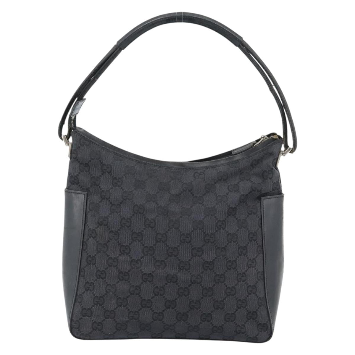 GUCCI GG Canvas Shoulder Bag Black 001 3766 2123 Auth 68595