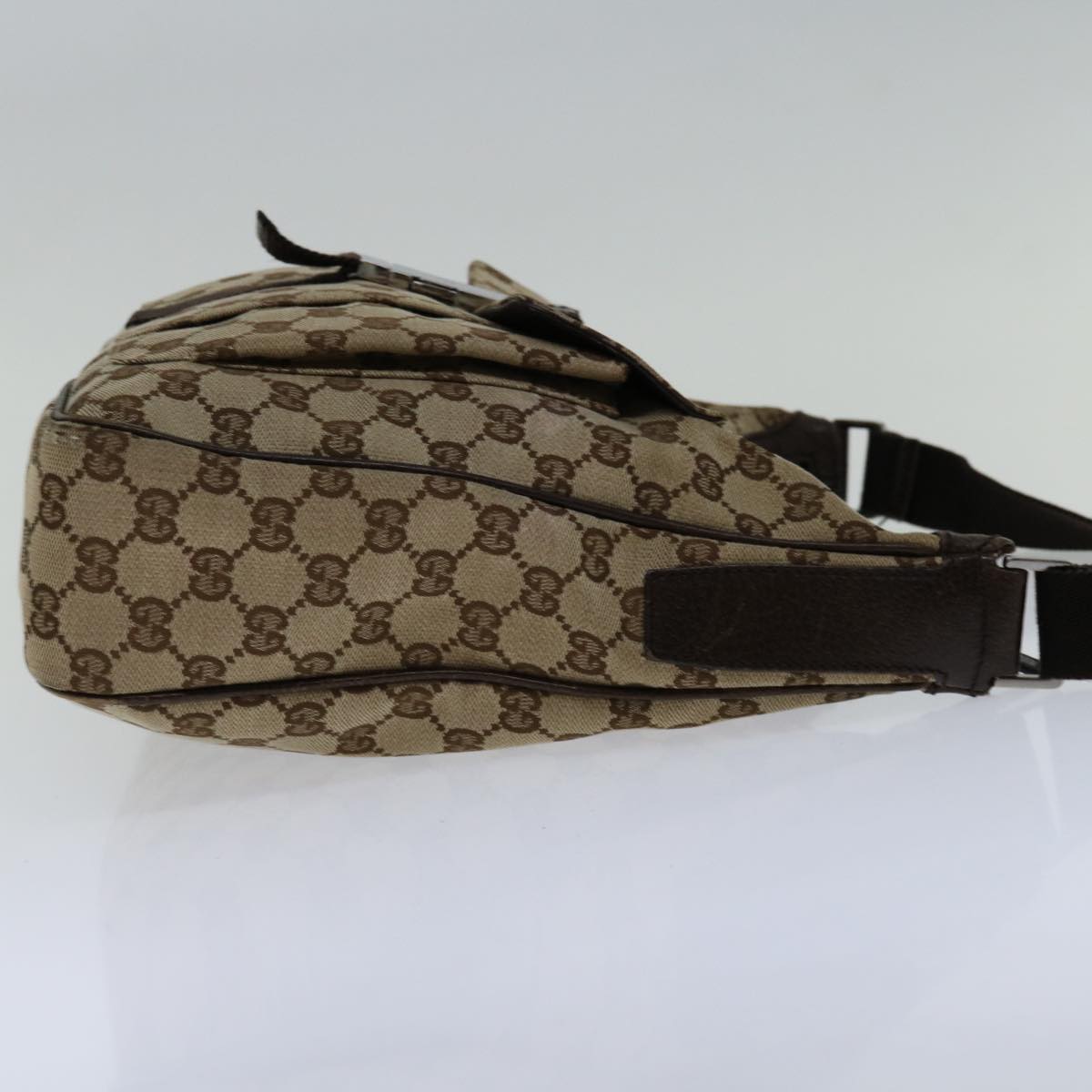 GUCCI GG Canvas Shoulder Bag Beige 131211 Auth 68599