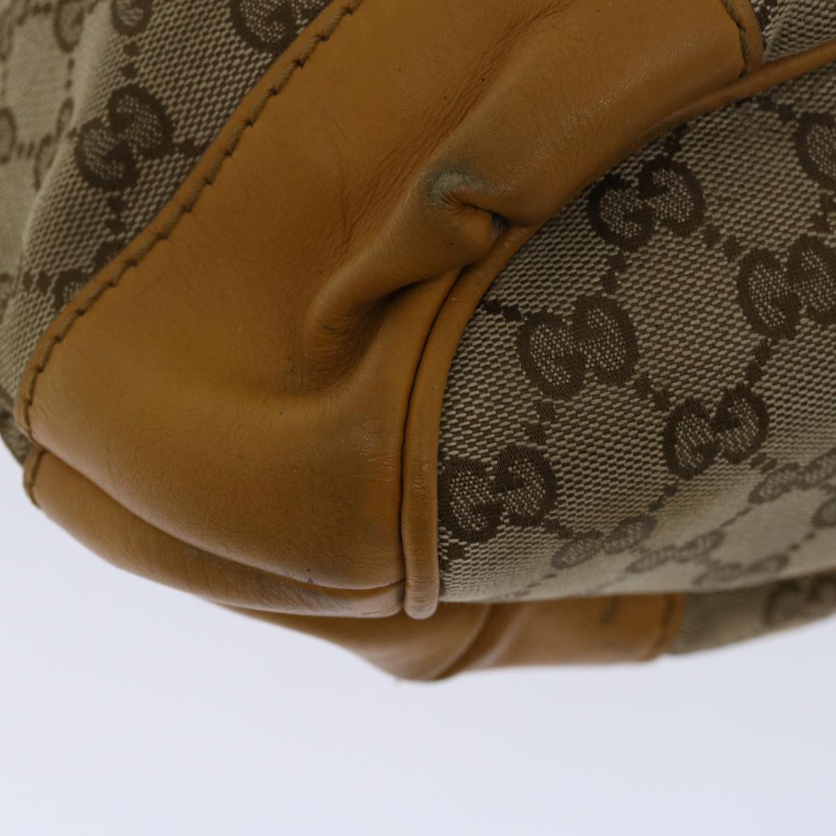 GUCCI GG Canvas Hand Bag Beige 247902 Auth 68600