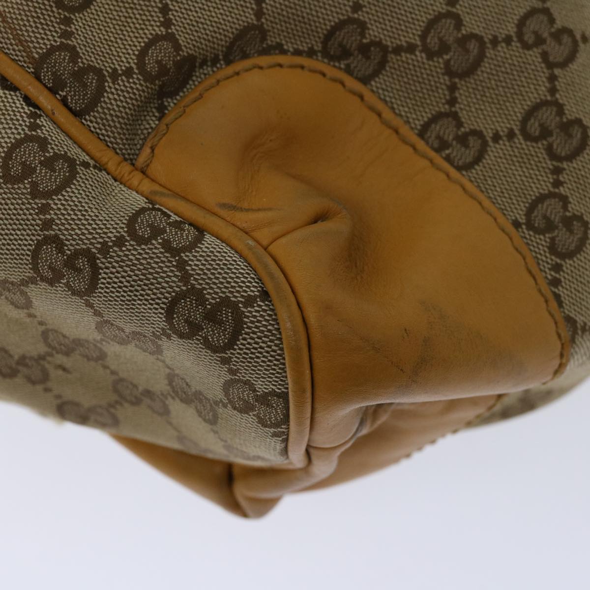 GUCCI GG Canvas Hand Bag Beige 247902 Auth 68600