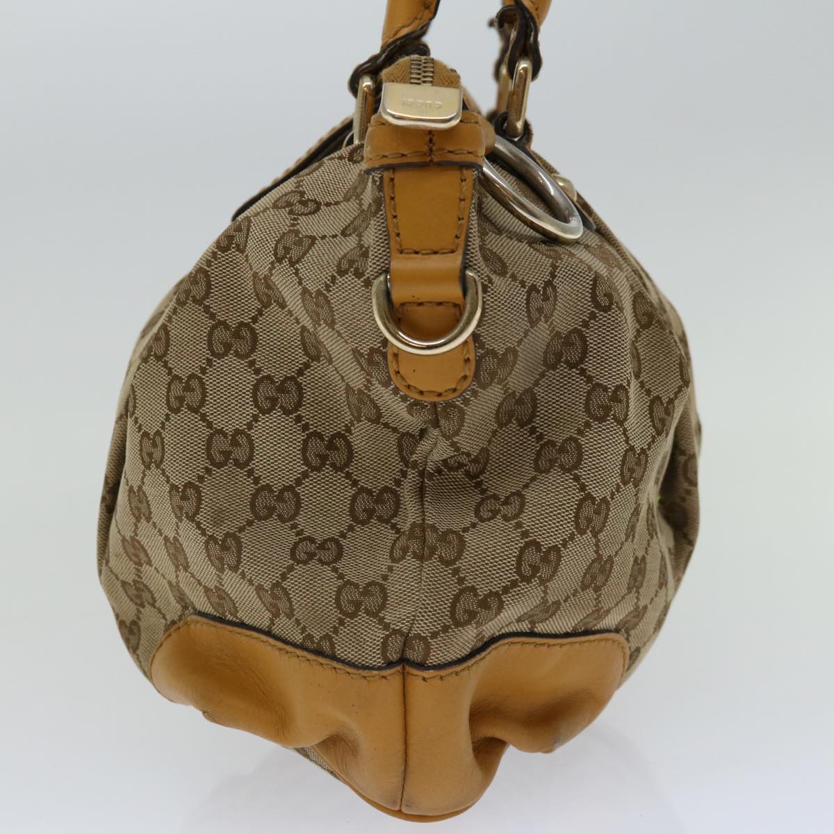 GUCCI GG Canvas Hand Bag Beige 247902 Auth 68600