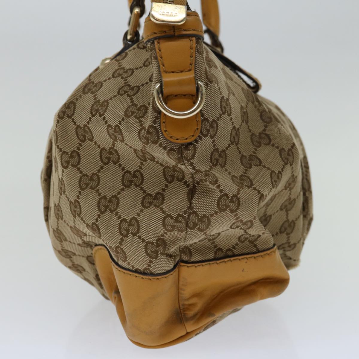 GUCCI GG Canvas Hand Bag Beige 247902 Auth 68600