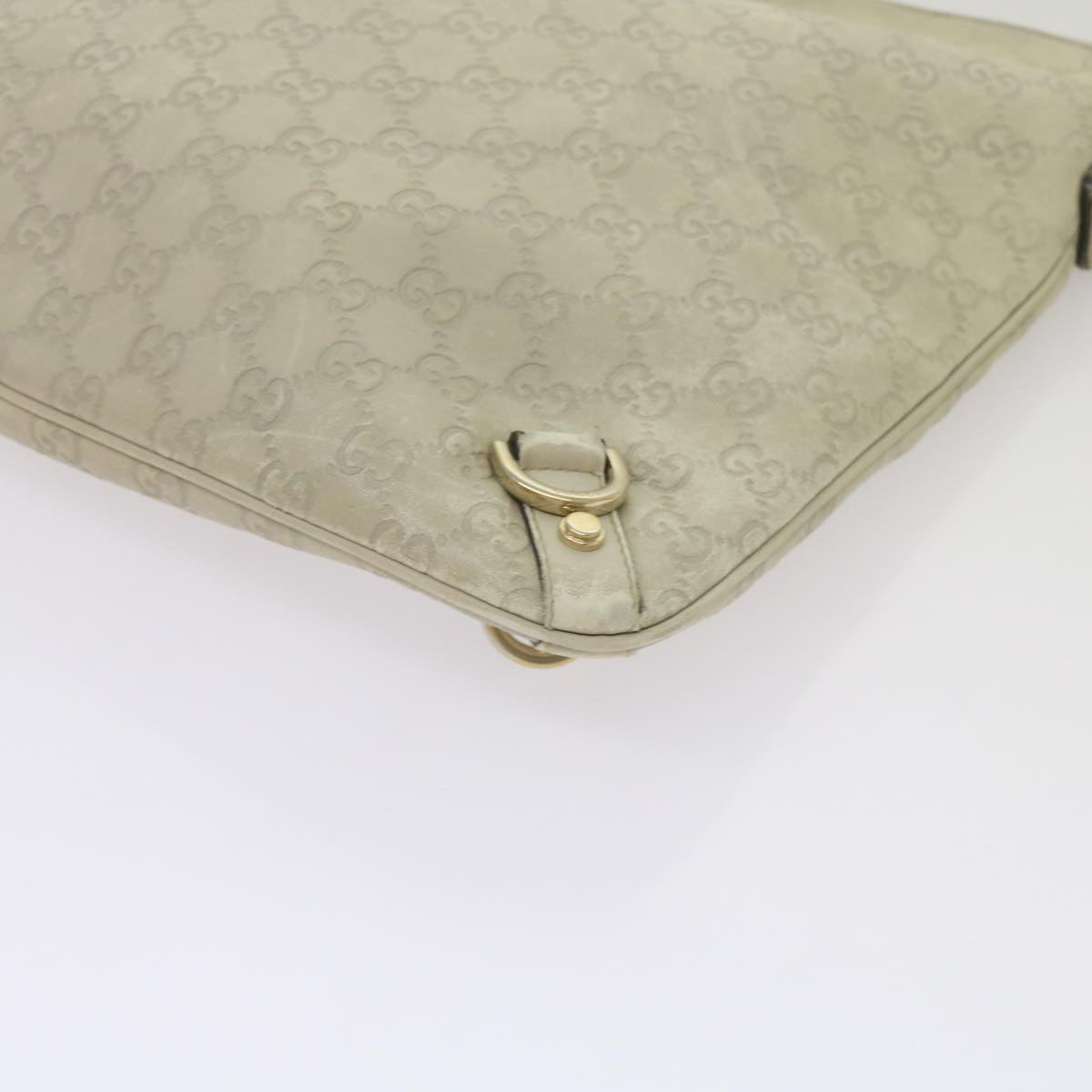 GUCCI GG Canvas Guccissima Shoulder Bag Beige 131326 Auth 68614