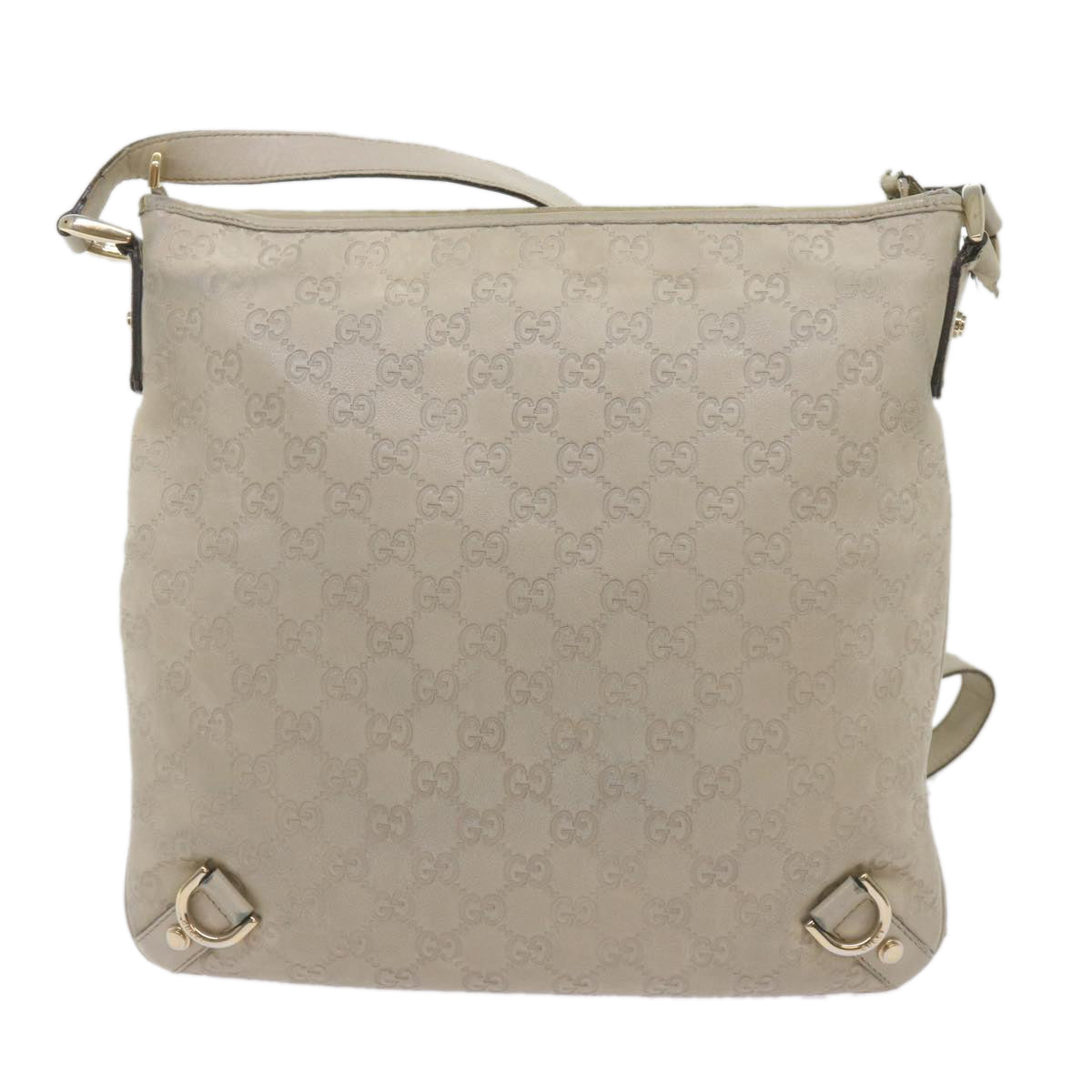 GUCCI GG Canvas Guccissima Shoulder Bag Beige 131326 Auth 68614