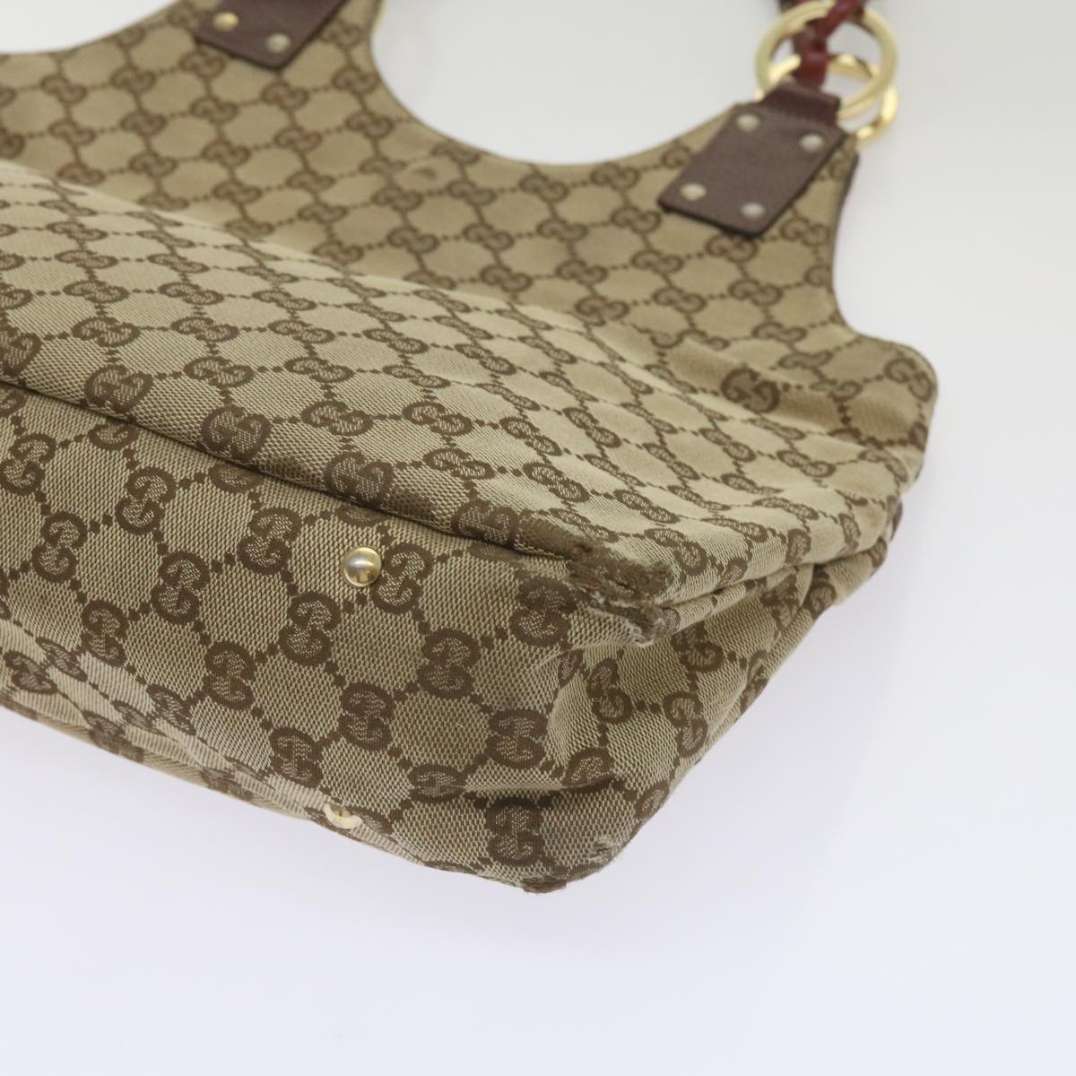 GUCCI GG Canvas Shoulder Bag Beige 132260 Auth 68615