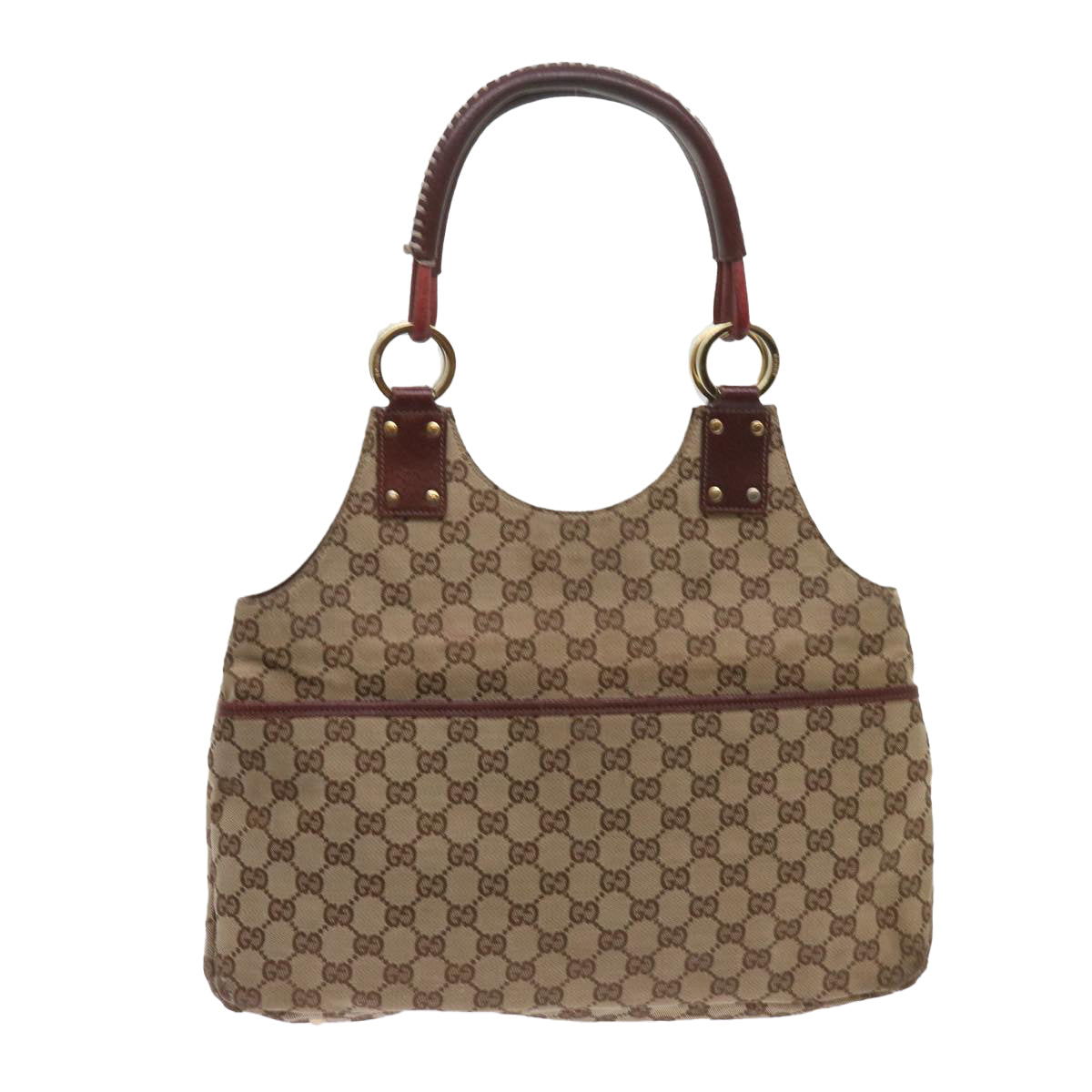 GUCCI GG Canvas Shoulder Bag Beige 132260 Auth 68615