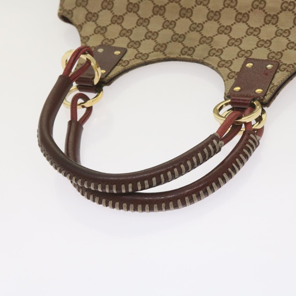 GUCCI GG Canvas Shoulder Bag Beige 132260 Auth 68615