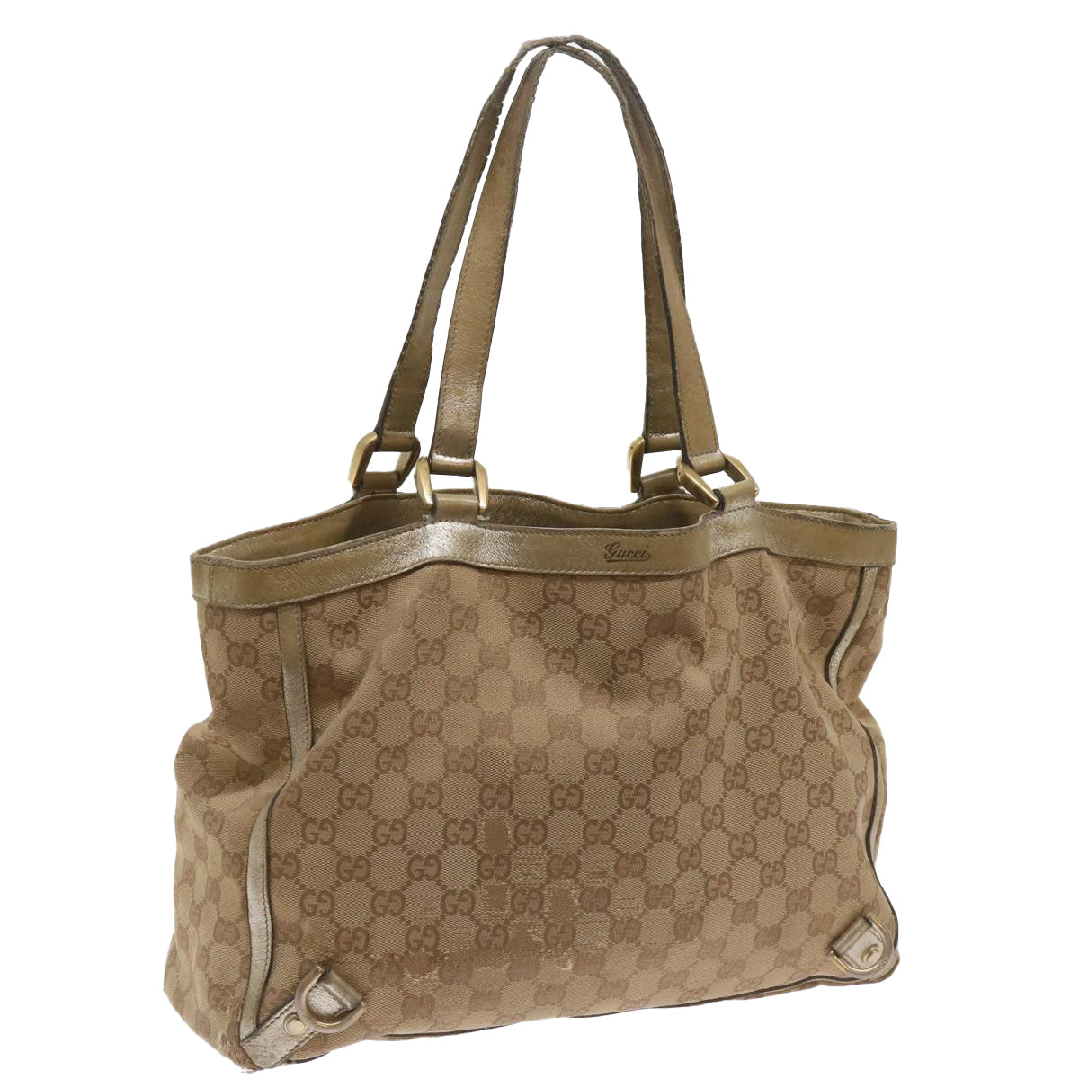 GUCCI GG Canvas Tote Bag Beige 170004 Auth 68616