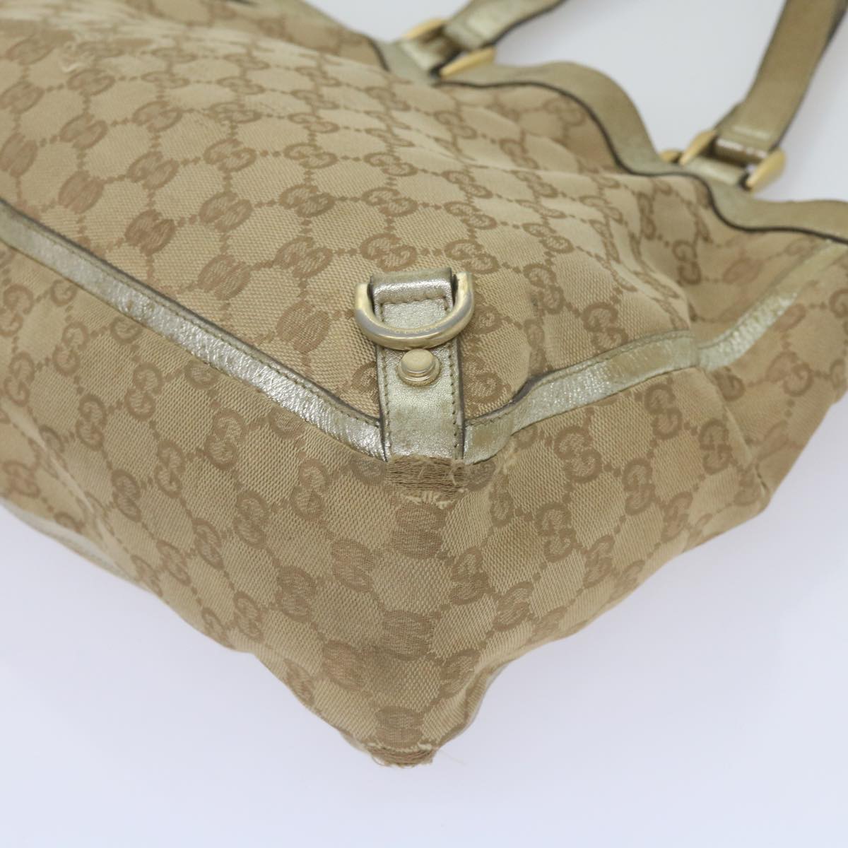 GUCCI GG Canvas Tote Bag Beige 170004 Auth 68616