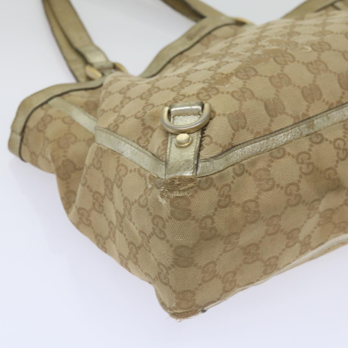 GUCCI GG Canvas Tote Bag Beige 170004 Auth 68616