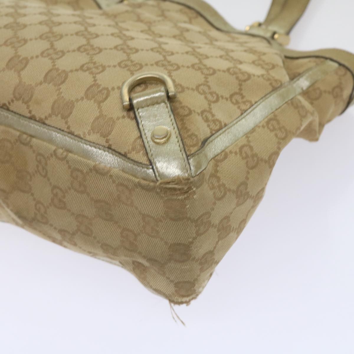 GUCCI GG Canvas Tote Bag Beige 170004 Auth 68616