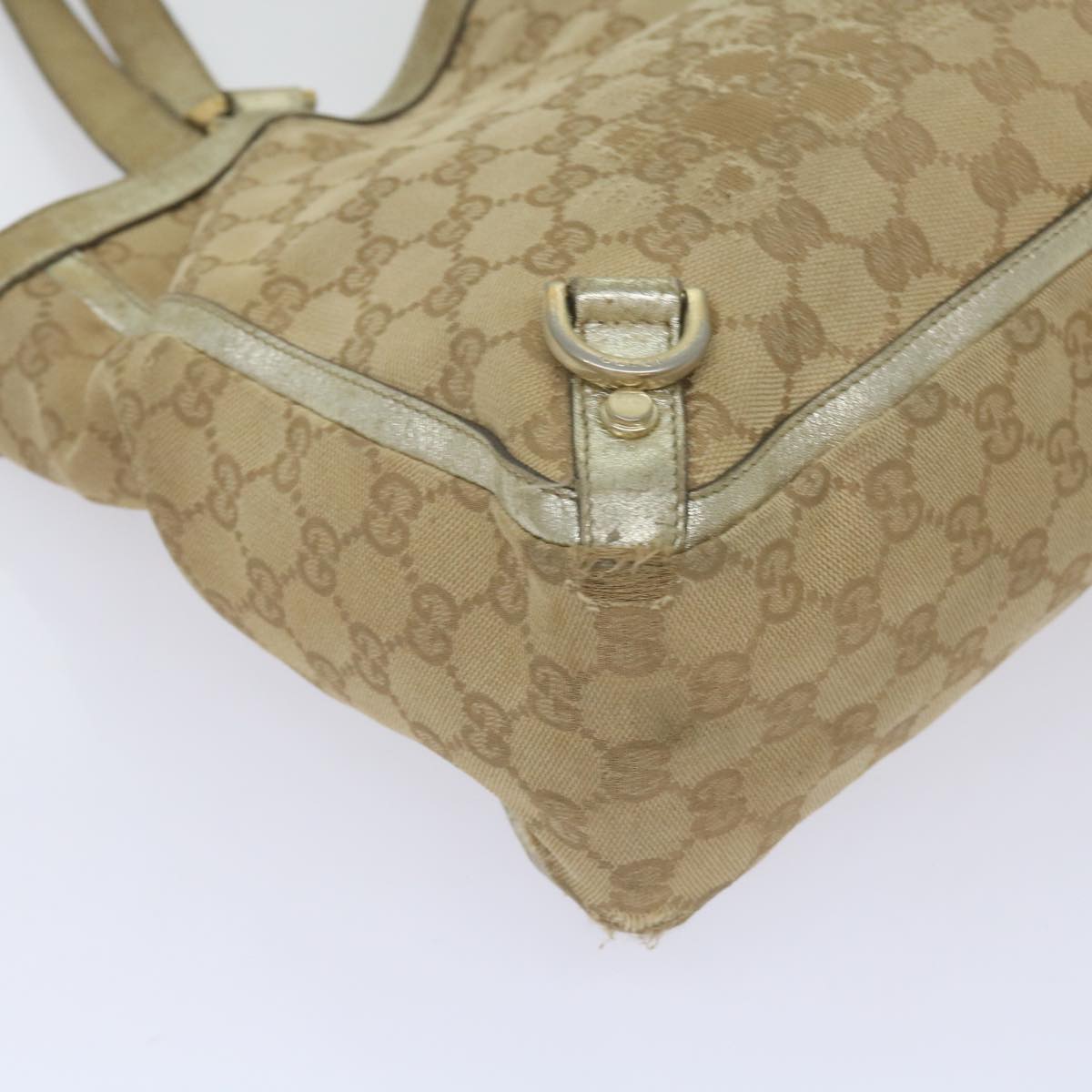 GUCCI GG Canvas Tote Bag Beige 170004 Auth 68616