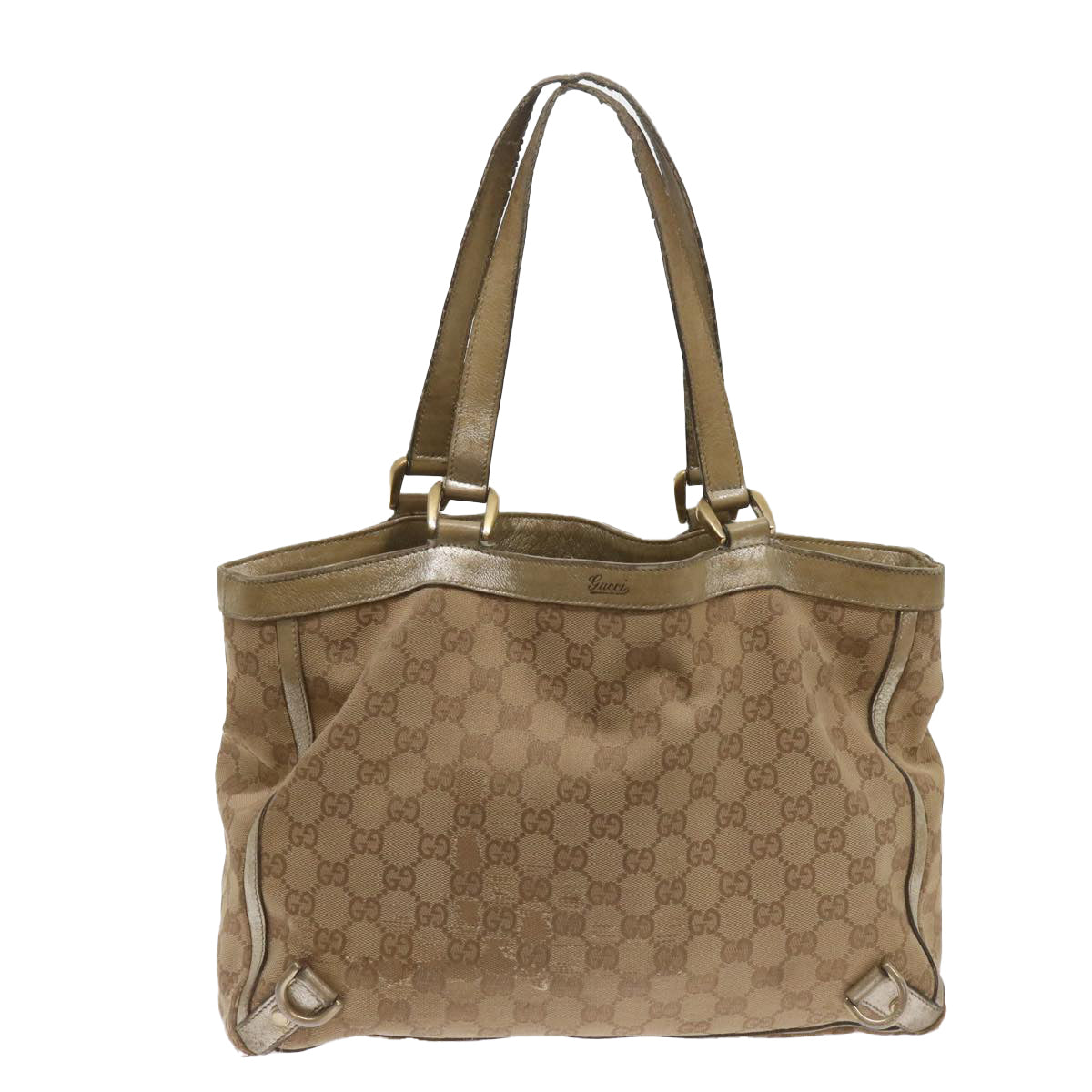 GUCCI GG Canvas Tote Bag Beige 170004 Auth 68616