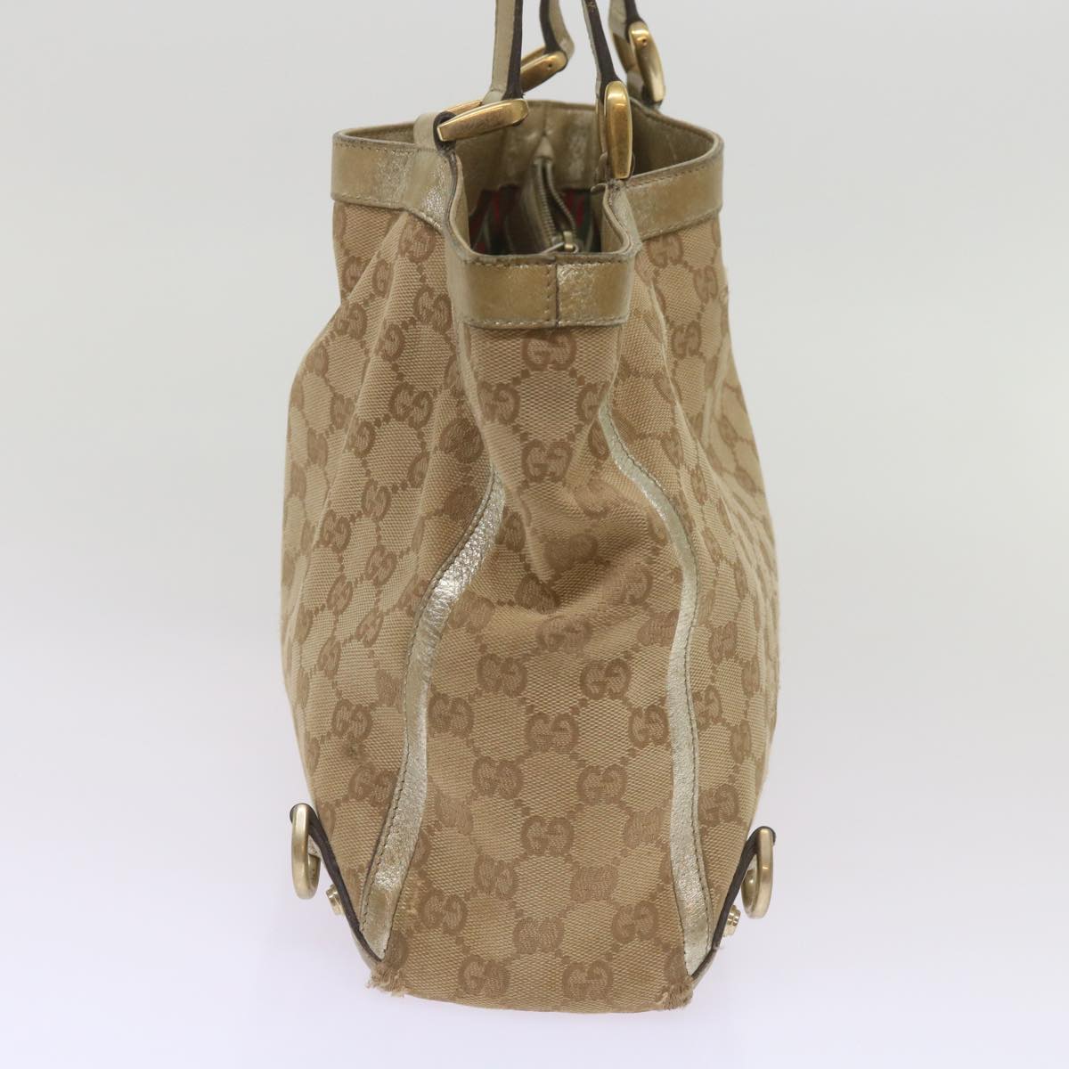 GUCCI GG Canvas Tote Bag Beige 170004 Auth 68616