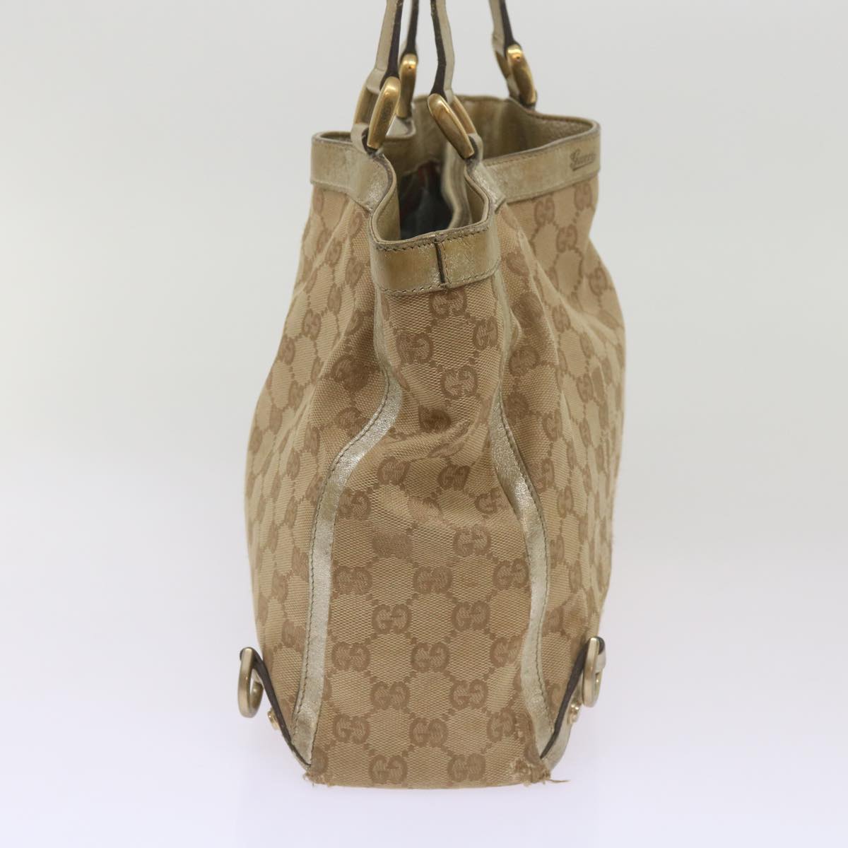 GUCCI GG Canvas Tote Bag Beige 170004 Auth 68616