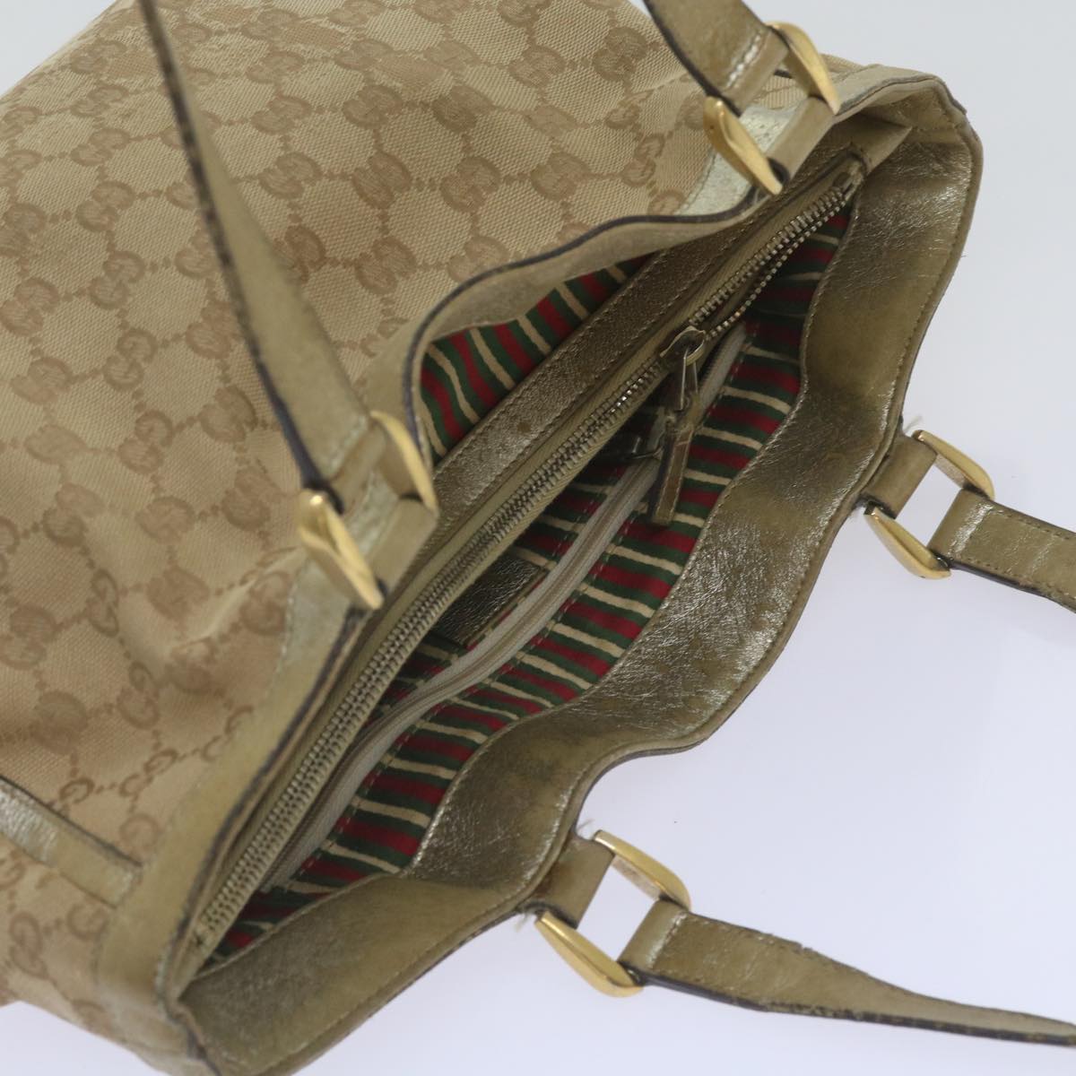 GUCCI GG Canvas Tote Bag Beige 170004 Auth 68616