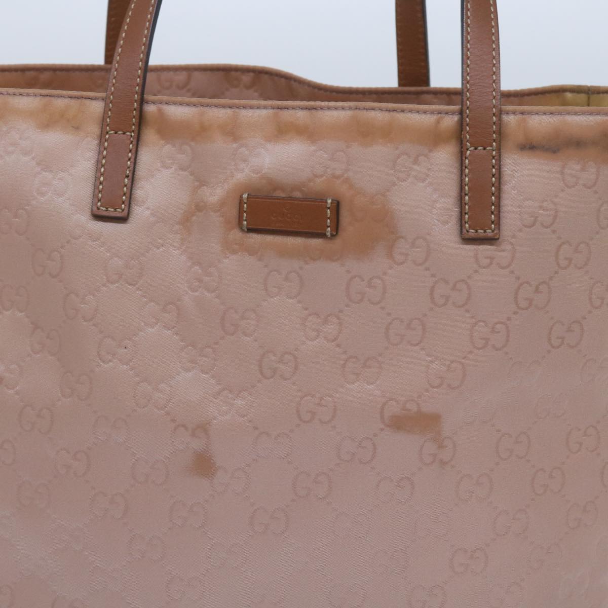 GUCCI GG Canvas Tote Bag Beige 282439 Auth 68674