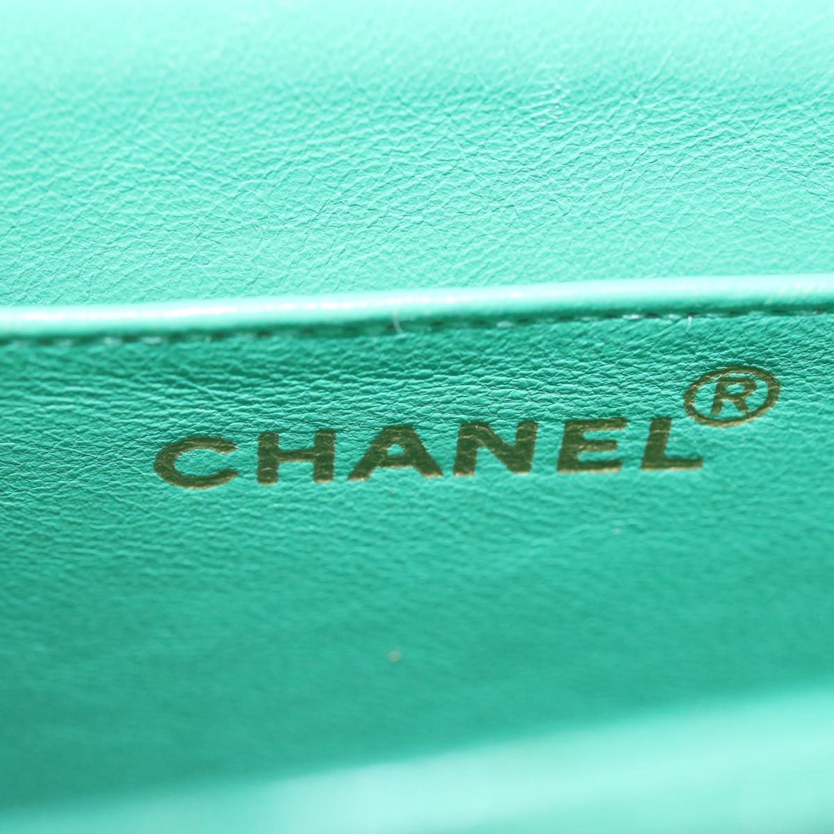 CHANEL Hand Bag Suede Green CC Auth 68731A