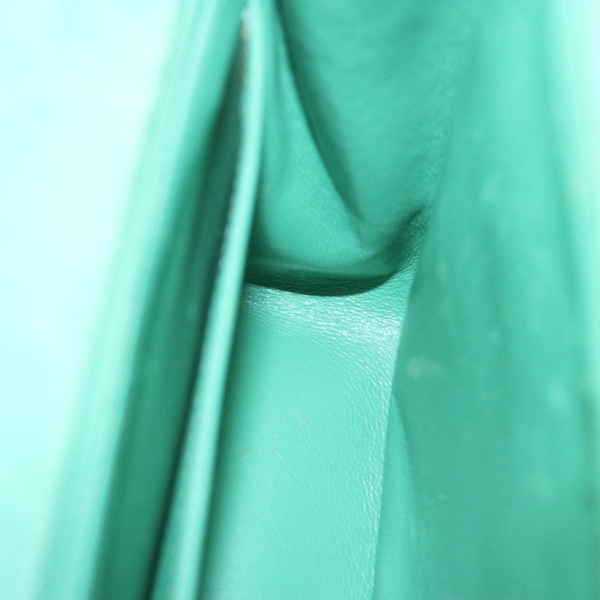 CHANEL Hand Bag Suede Green CC Auth 68731A