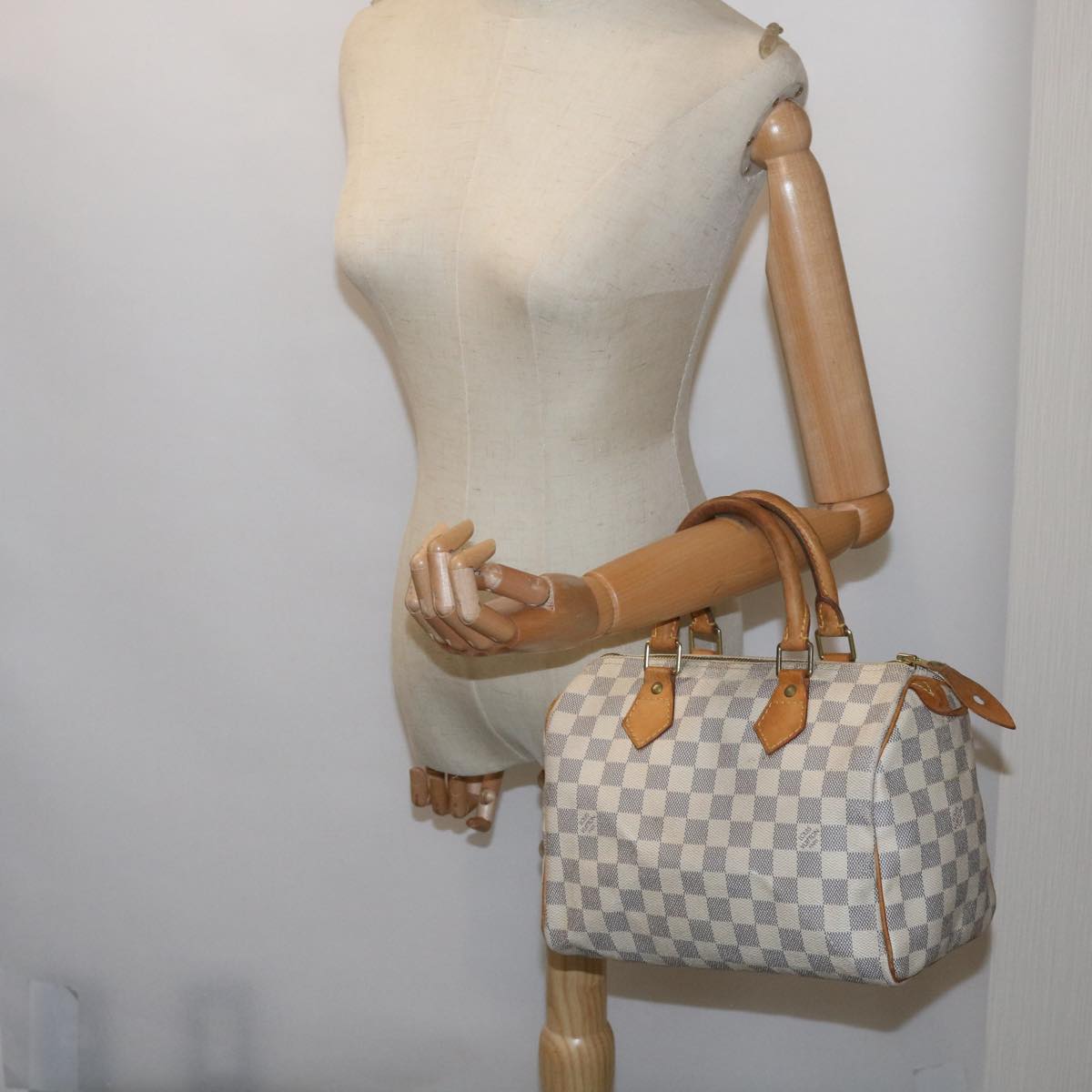 LOUIS VUITTON Damier Azur Speedy 25 Hand Bag N41534 LV Auth 68755