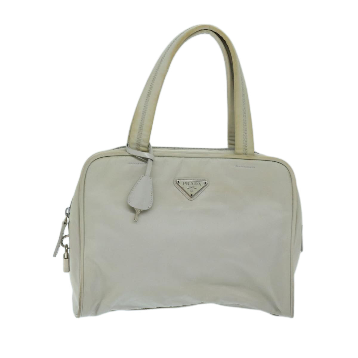 PRADA Hand Bag Nylon Gray Auth 68818