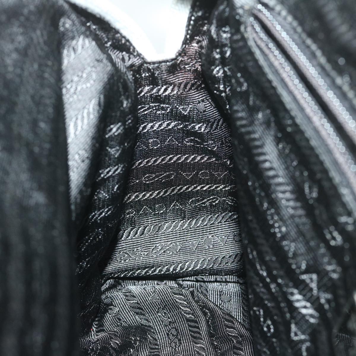 PRADA Hand Bag Nylon Gray Auth 68818