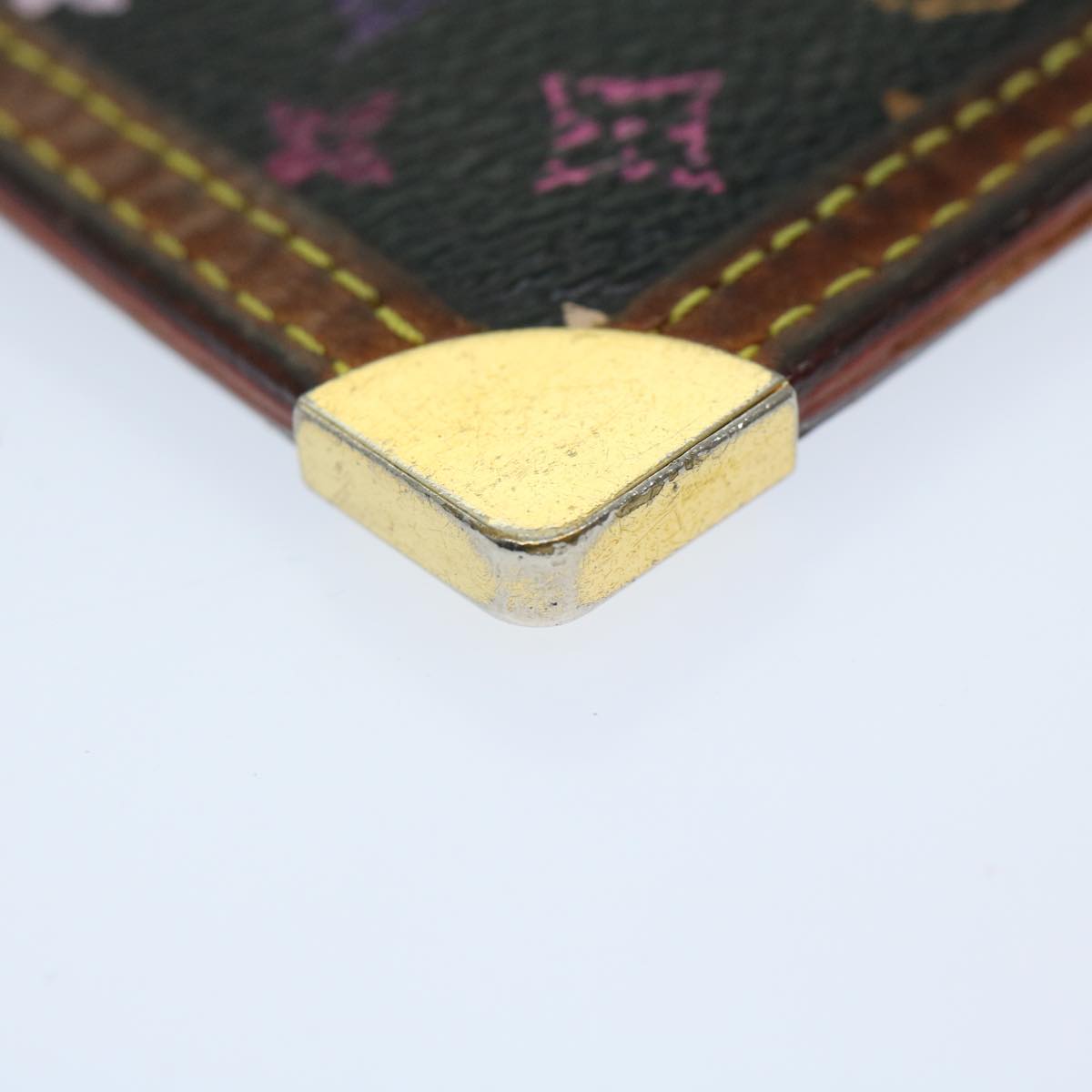 LOUIS VUITTON Monogram Multicolor Pochette Cles Purse Black M92654 Auth 68839