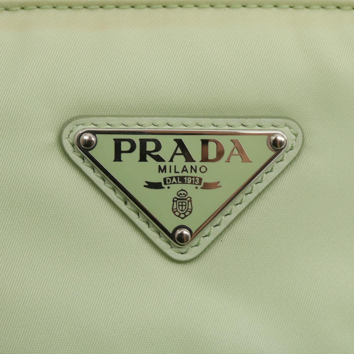 PRADA Hand Bag Nylon 2way Light Green Auth 68918AV