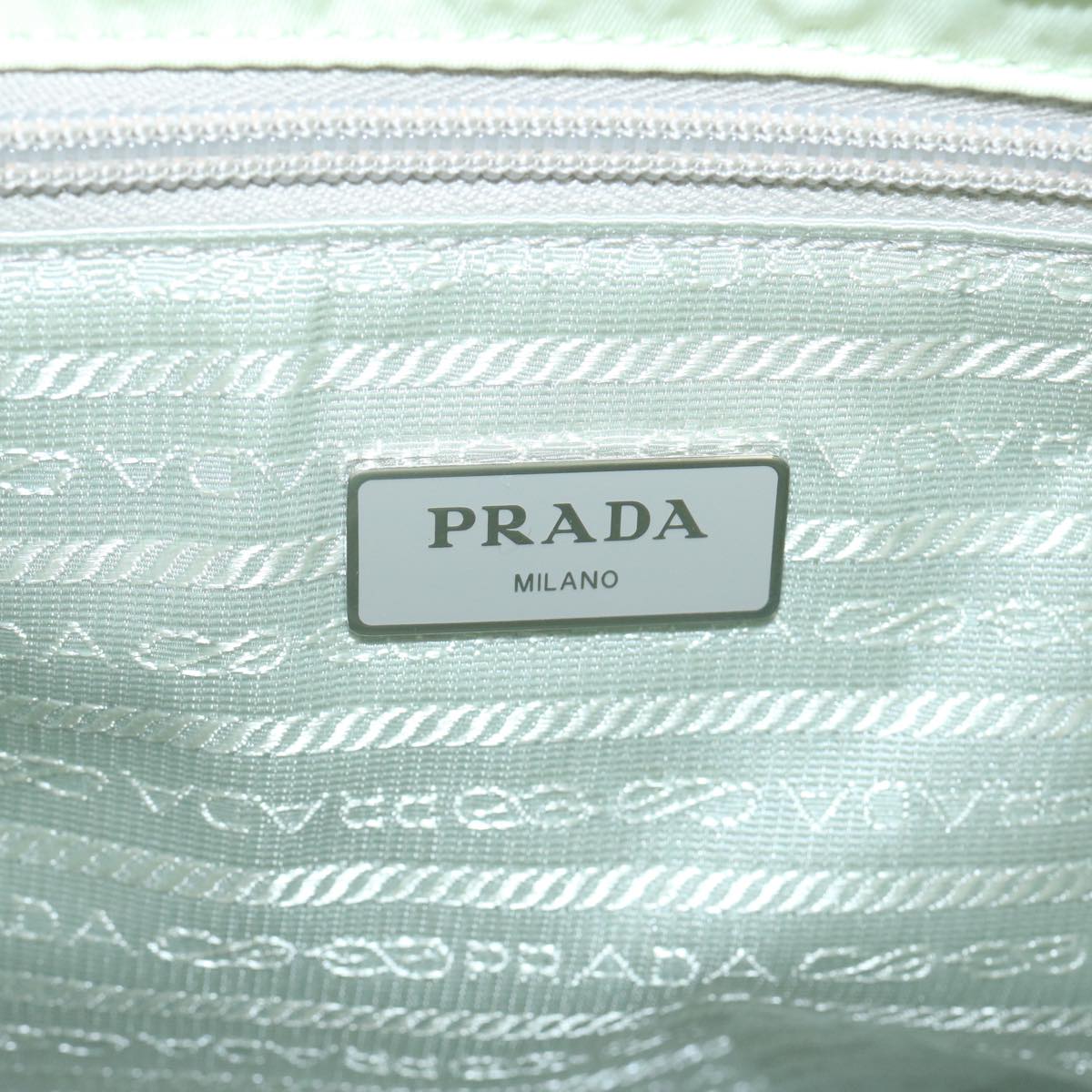 PRADA Hand Bag Nylon 2way Light Green Auth 68918AV