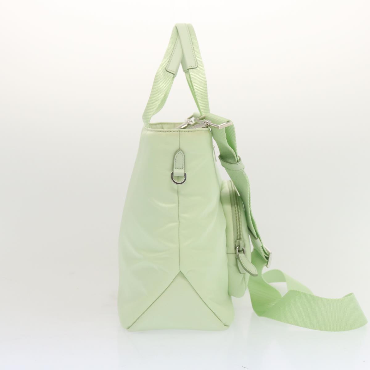 PRADA Hand Bag Nylon 2way Light Green Auth 68918AV